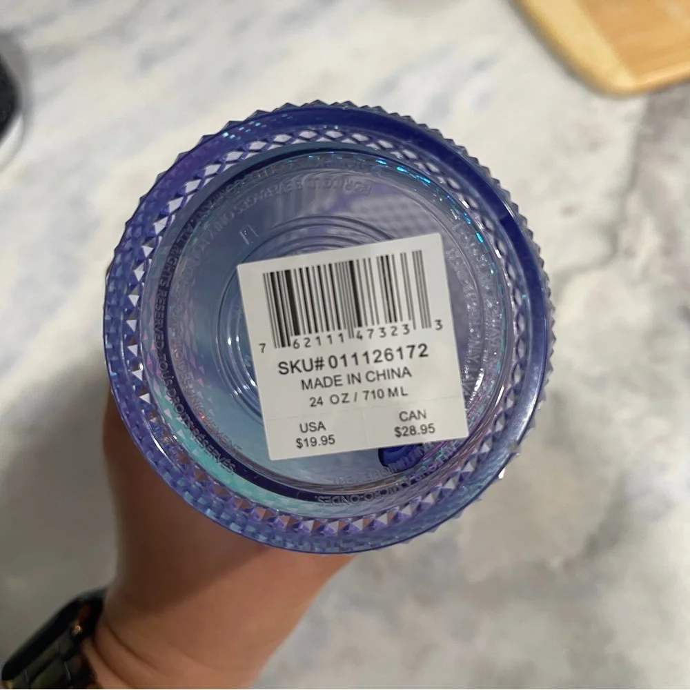 Starbucks studded Iridescent Purple and Teal ombre Tumbler 24 oz NWT